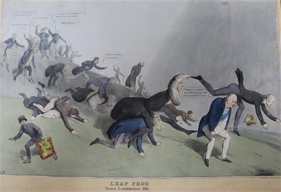 Thomas McLean, eight satirical cartoons relating to the reform act, 1830-1, hand coloured lithographs, 28 x 43cm, unframed